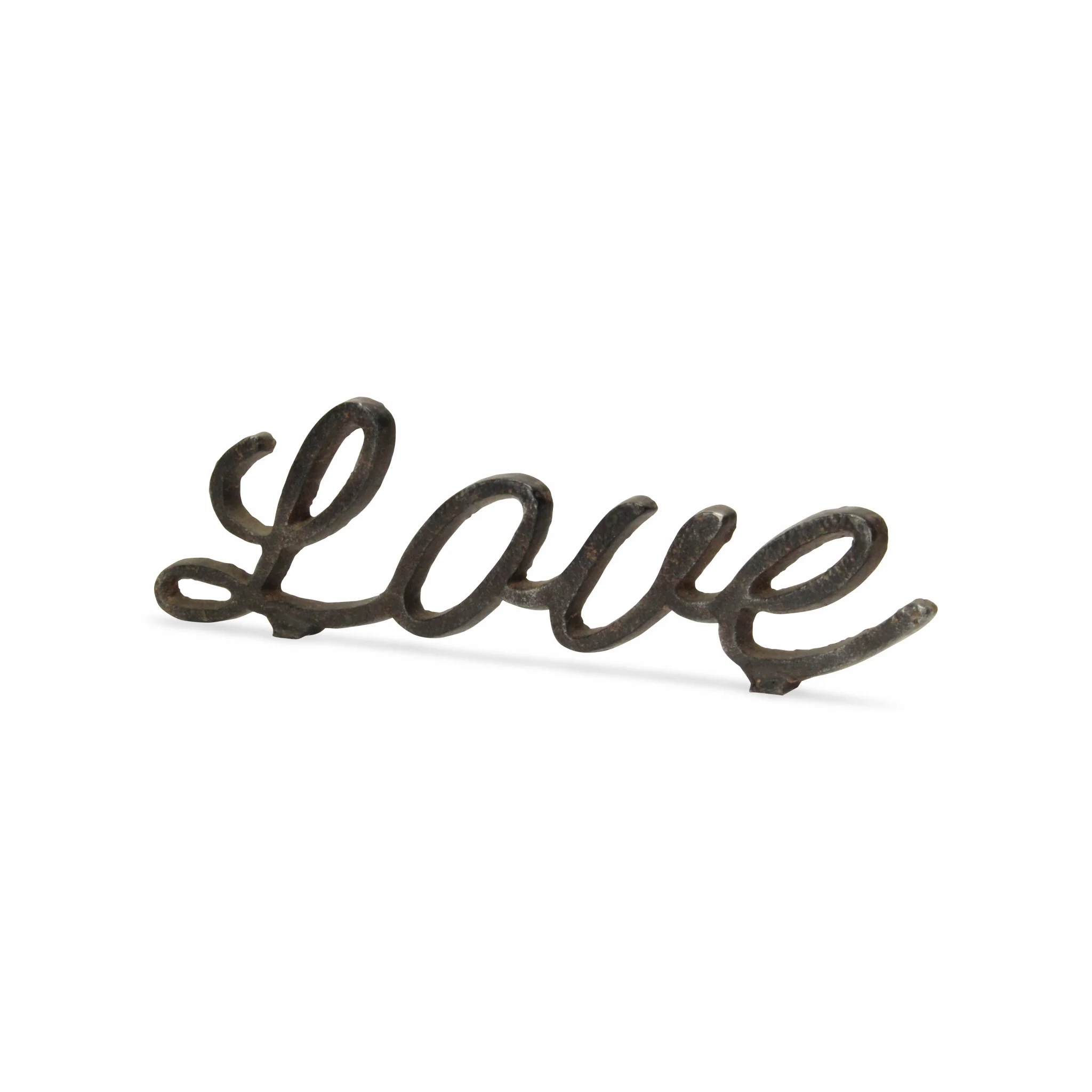 3" Black Cast Iron Love Hand Painted Sculpture - Image 4