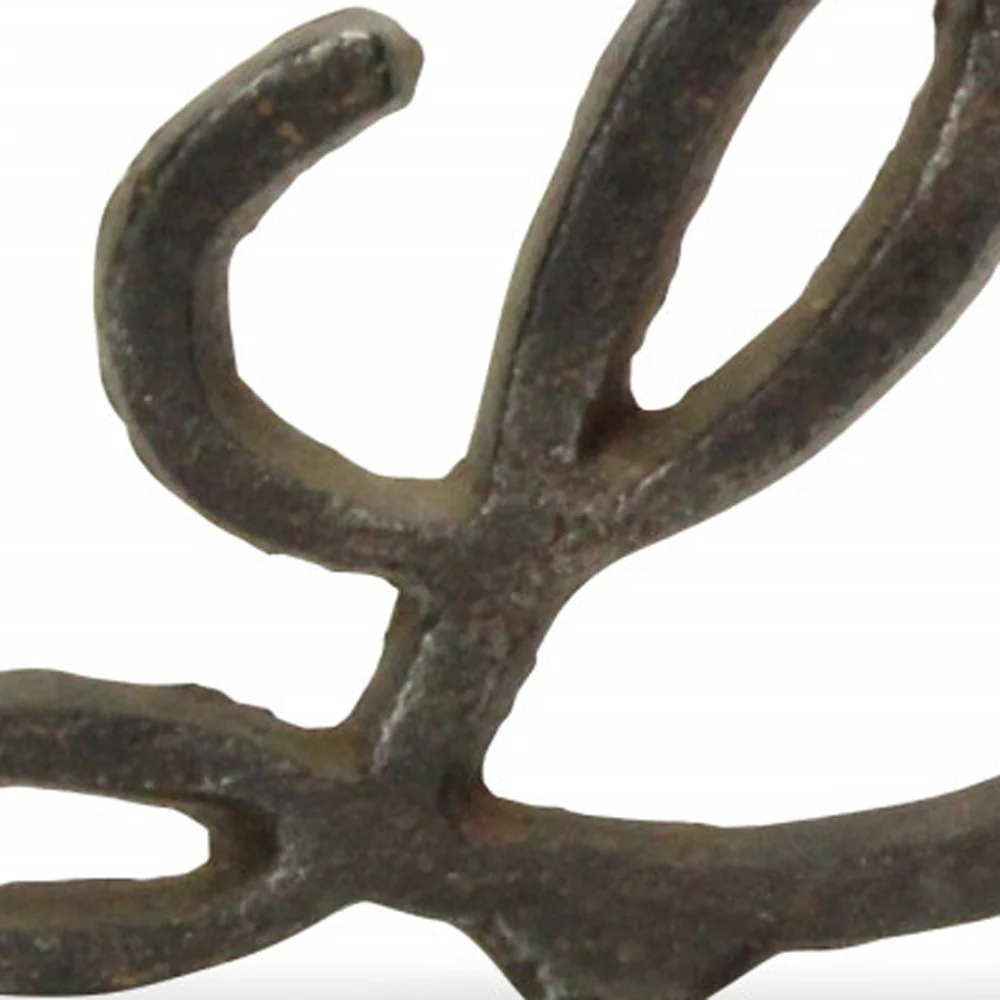3" Black Cast Iron Love Hand Painted Sculpture - Image 6
