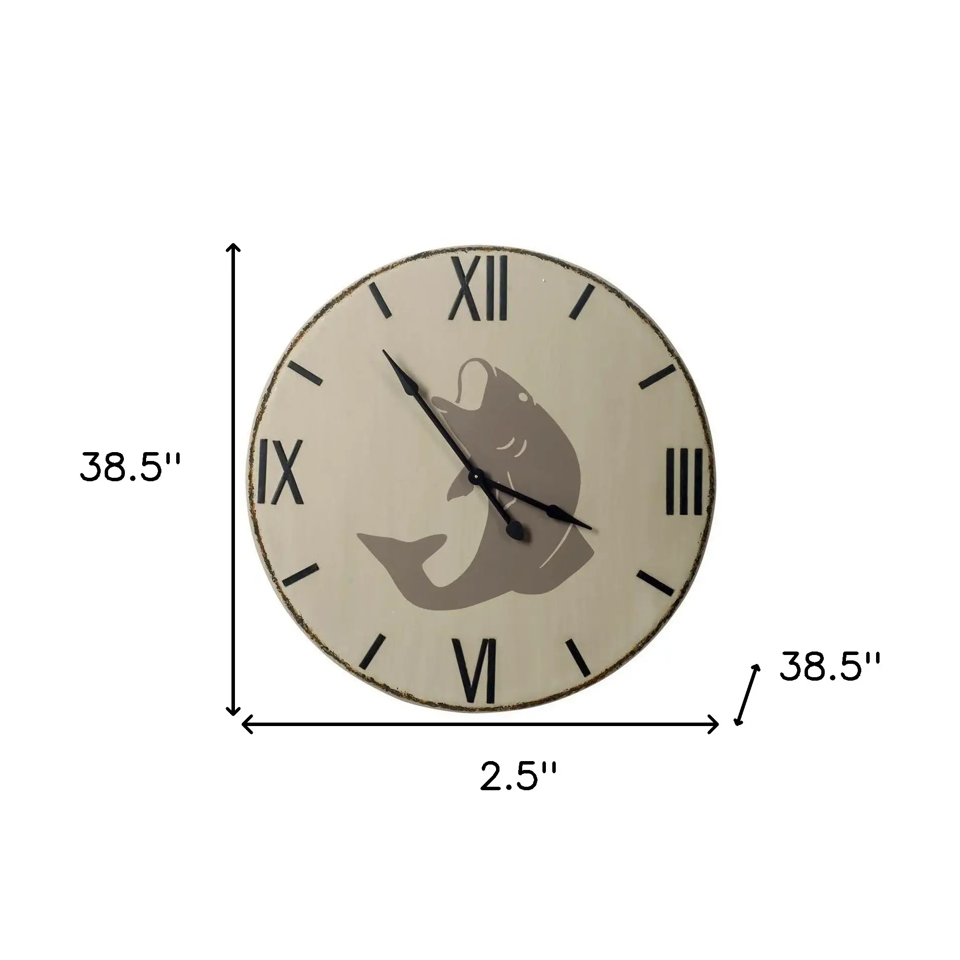 3" Circle Black Wood Analog Wall Clock - Image 7