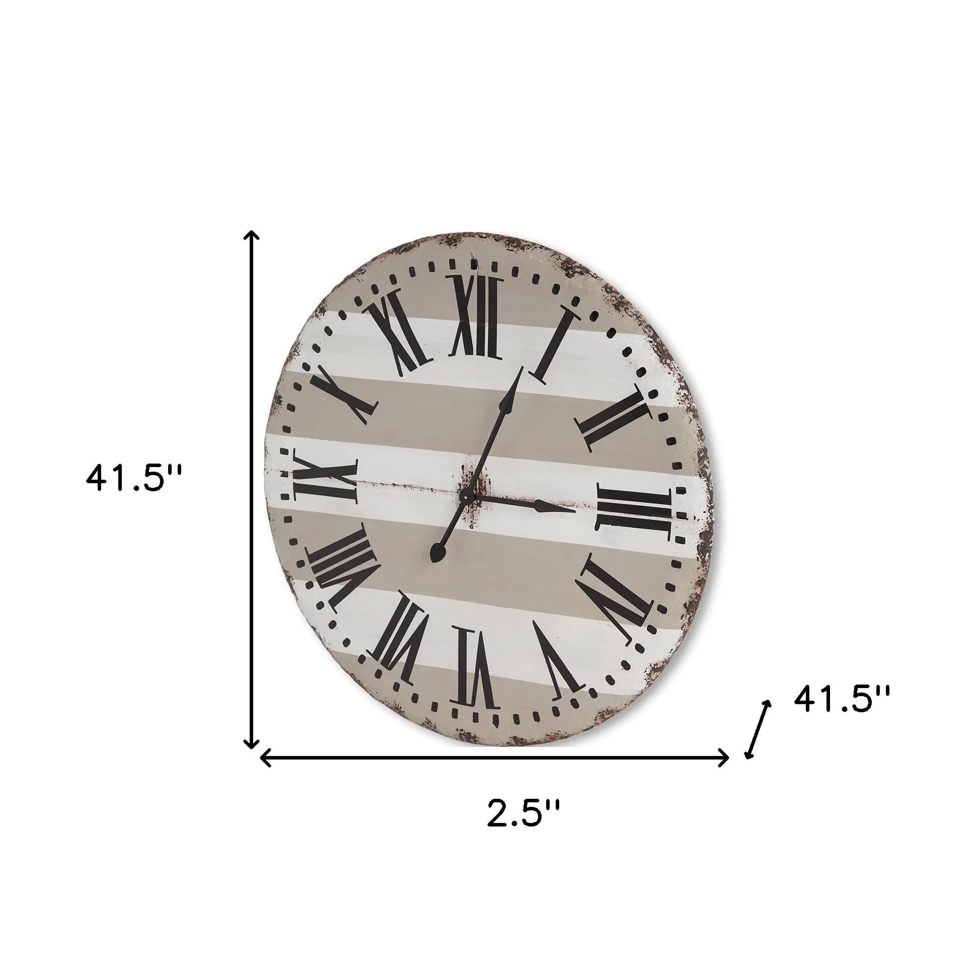 3" Circle Gray And White Wood Analog Wall Clock - Image 9