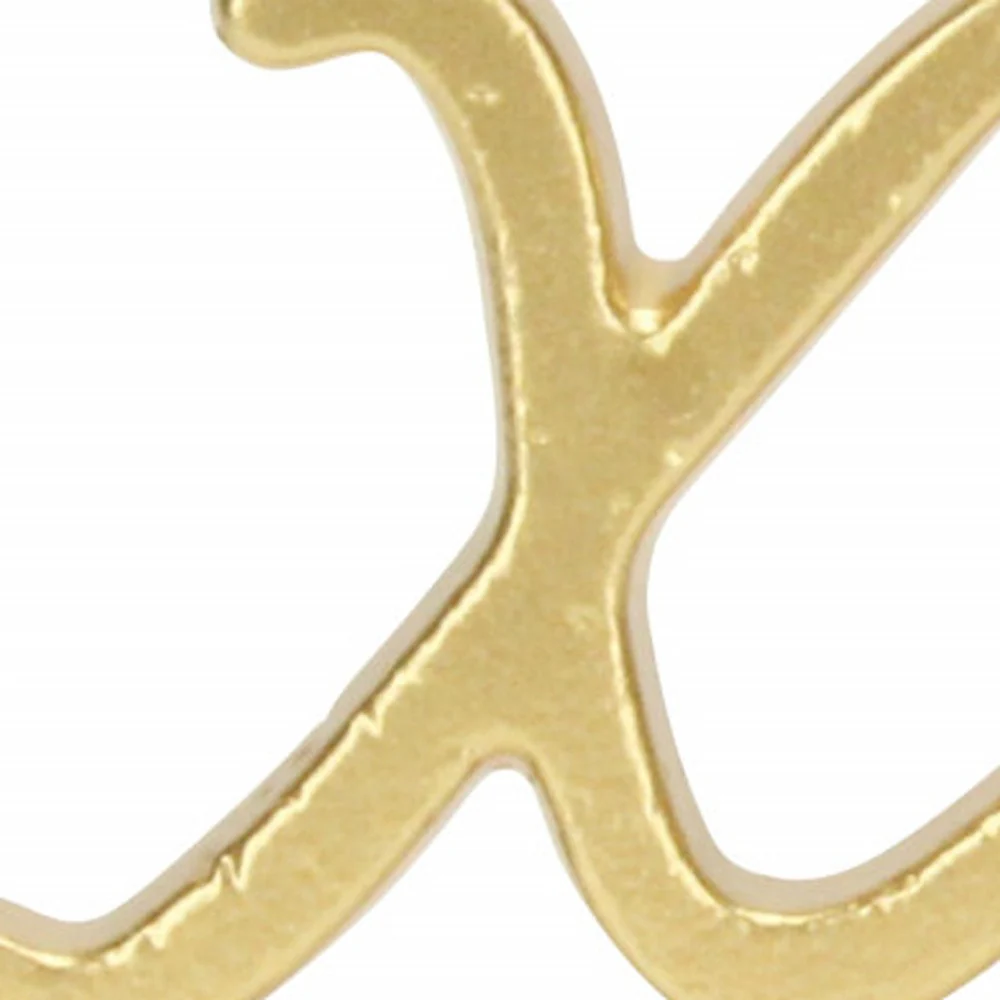 3" Gold Cast Iron Hand Painted XOXO Sentiment Tabletop Sculpture - Image 6