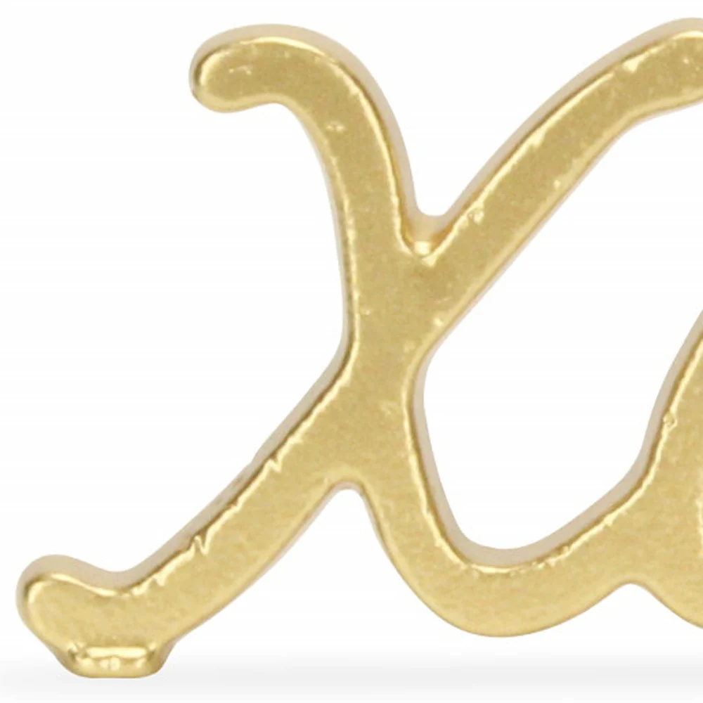 3" Gold Cast Iron Hand Painted XOXO Sentiment Tabletop Sculpture - Image 7