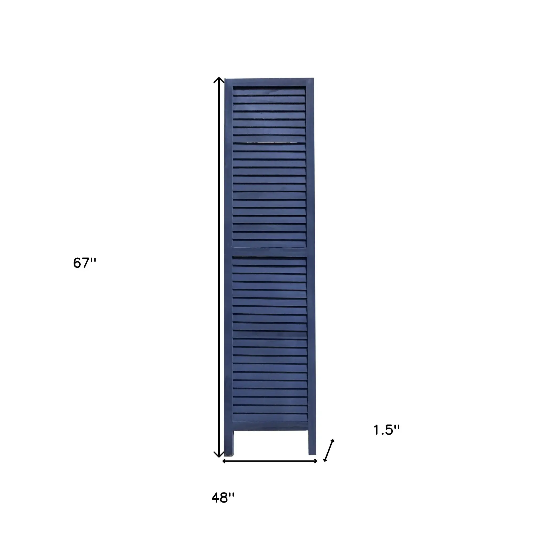 3 Panel Dark Blue Shutter Screen Room Divider - Image 8