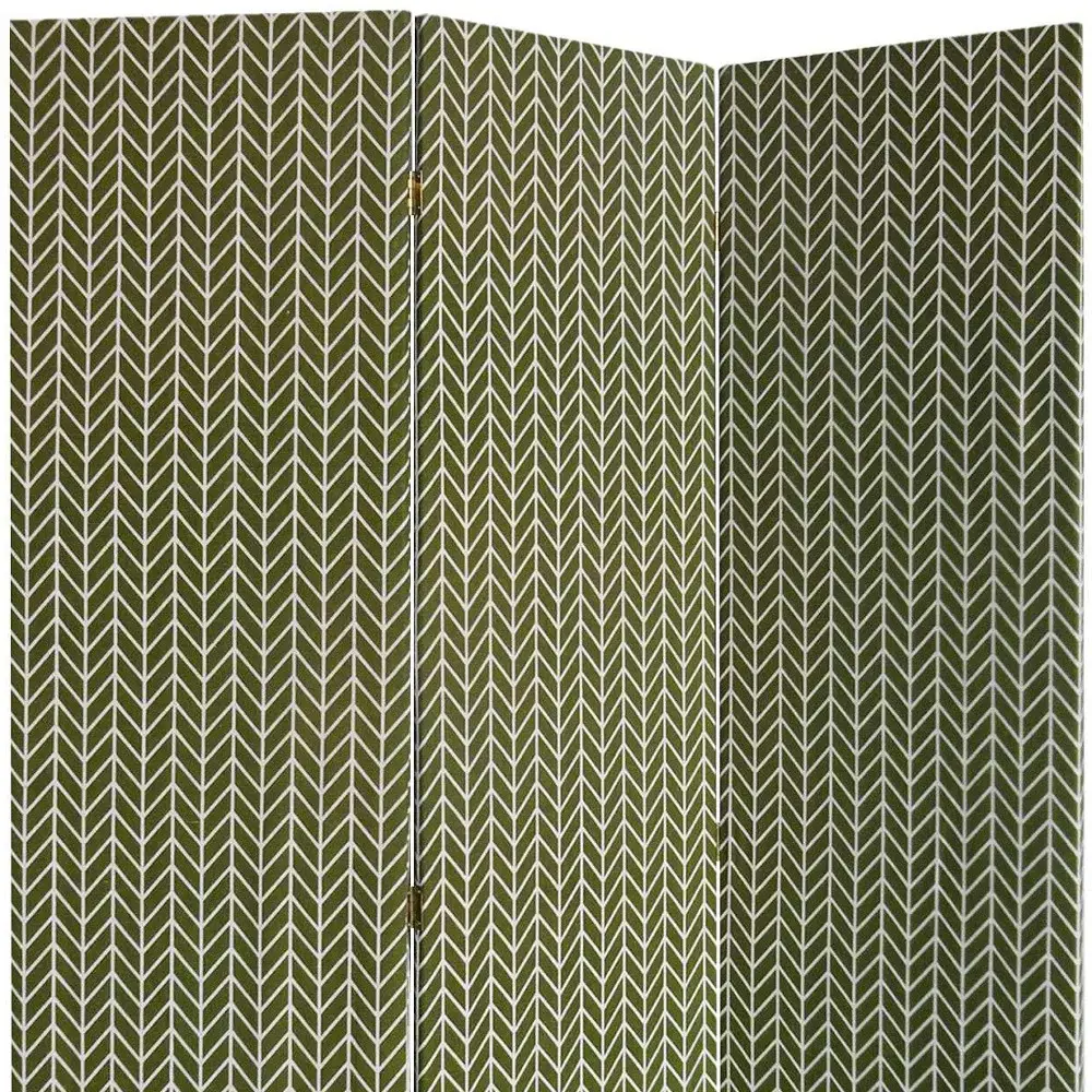 3 Panel Green Soft Fabric Finish Room Divider - Image 3
