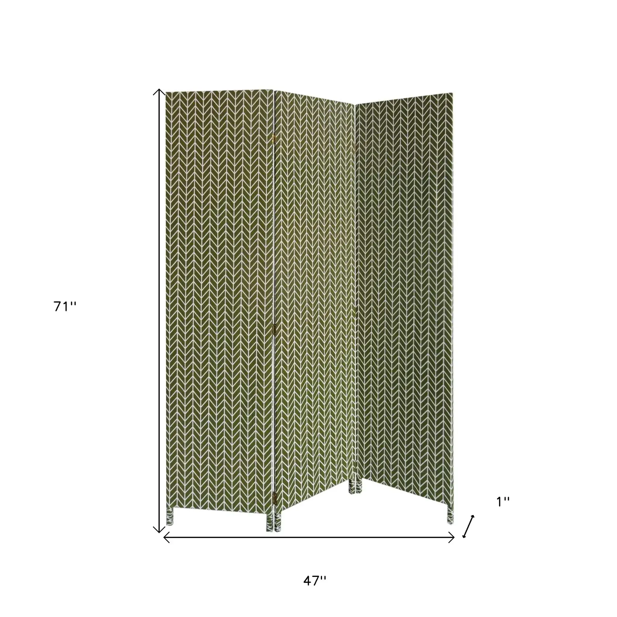 3 Panel Green Soft Fabric Finish Room Divider - Image 6