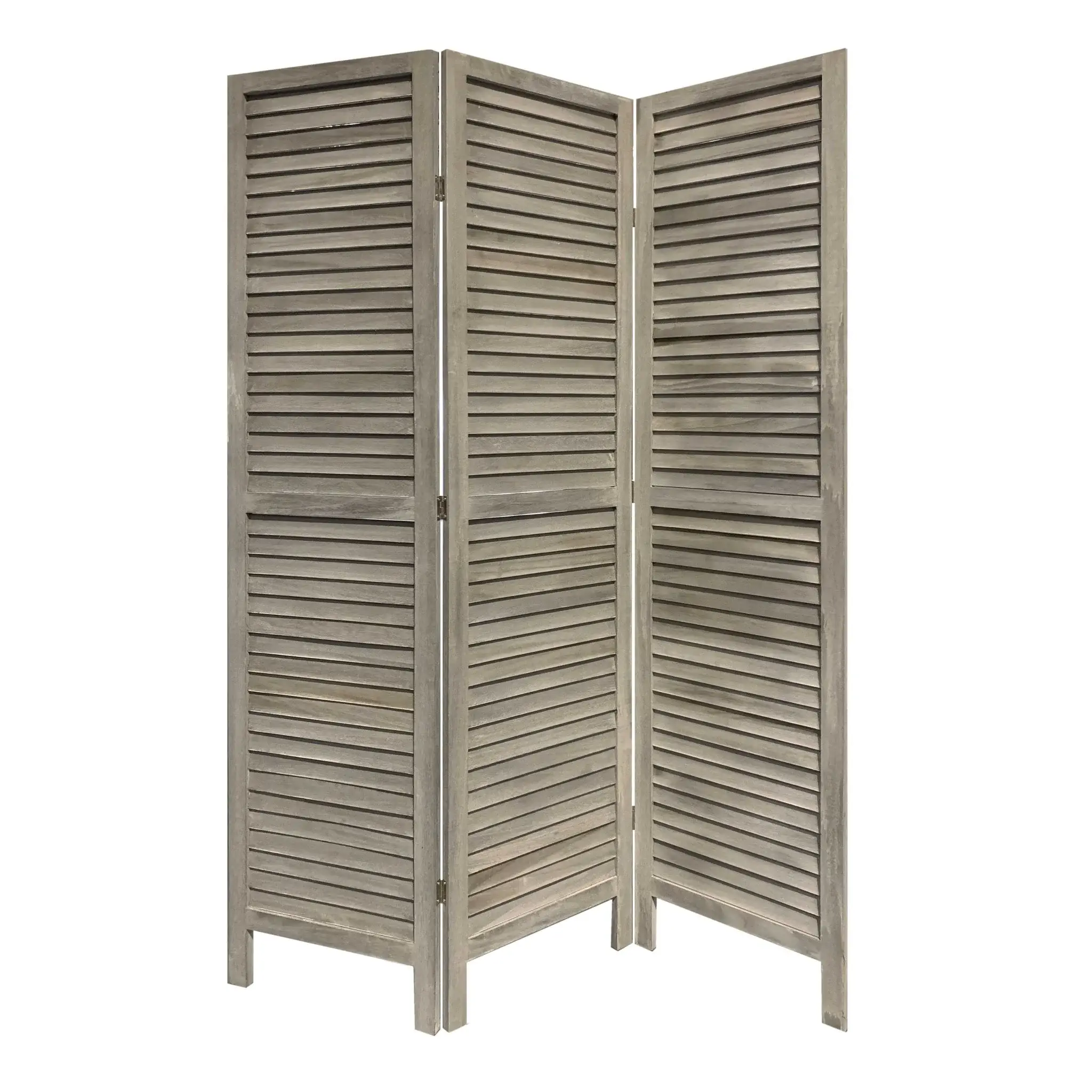 3 Panel Grey Shutter Screen Room Divider - Image 2