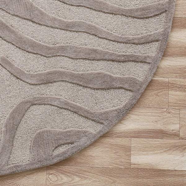 3' Round Taupe Zebra Pattern Area Rug - Image 2