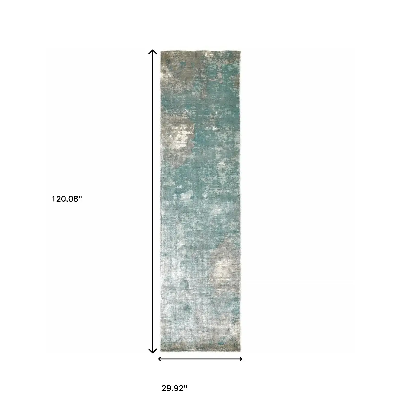 3' X 10' Blue And Gray Abstract Pattern Indoor Runner Rug - Image 6
