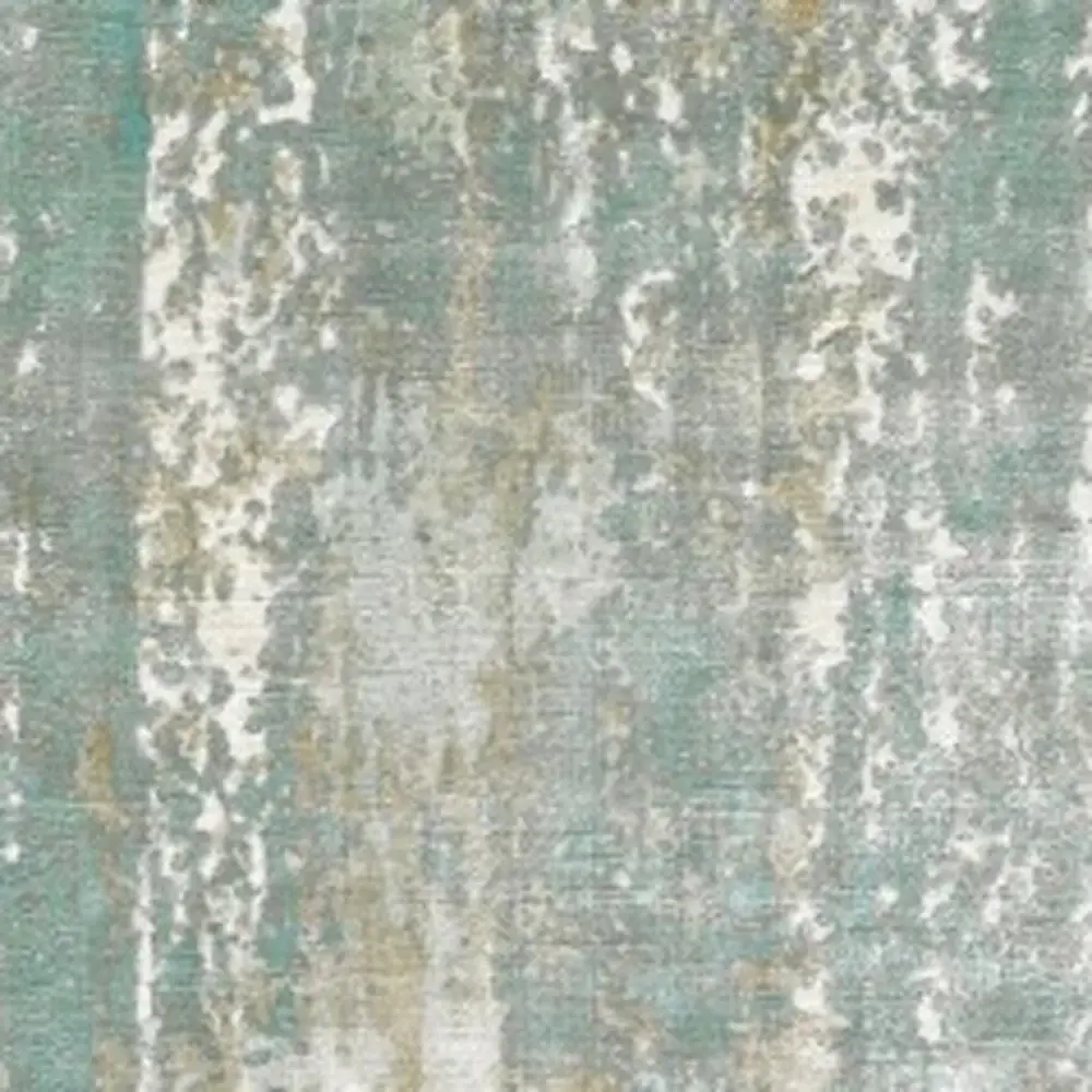3' X 10' Blue And Gray Abstract Splash Indoor Runner Rug - Image 2