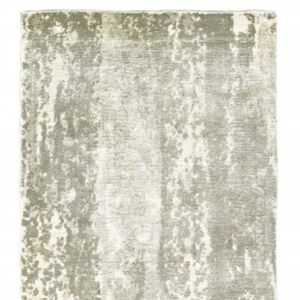 3' X 10' Gray And Ivory Abstract Splash Indoor Runner Rug - Image 3
