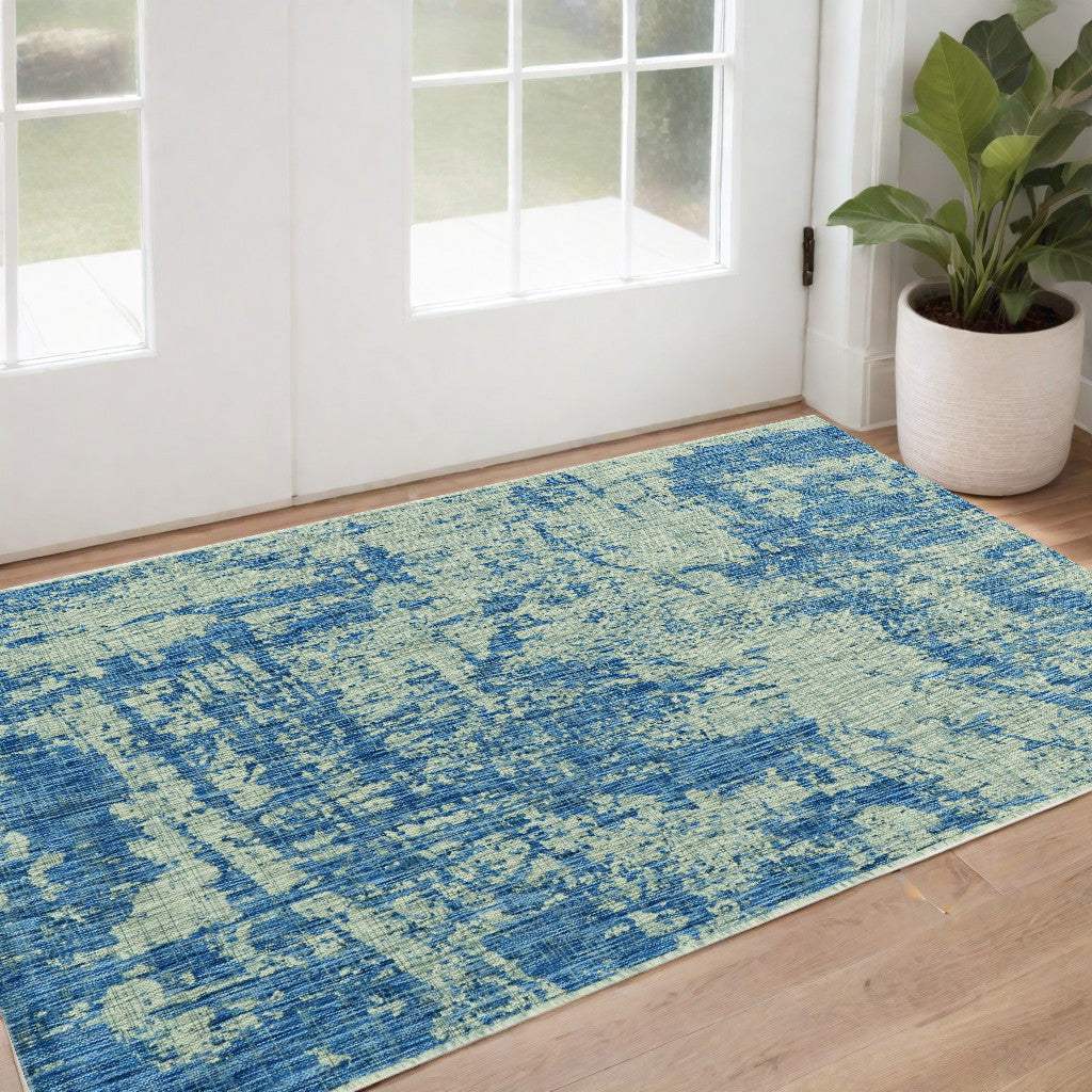 3' X 4' Blue Abstract Area Rug