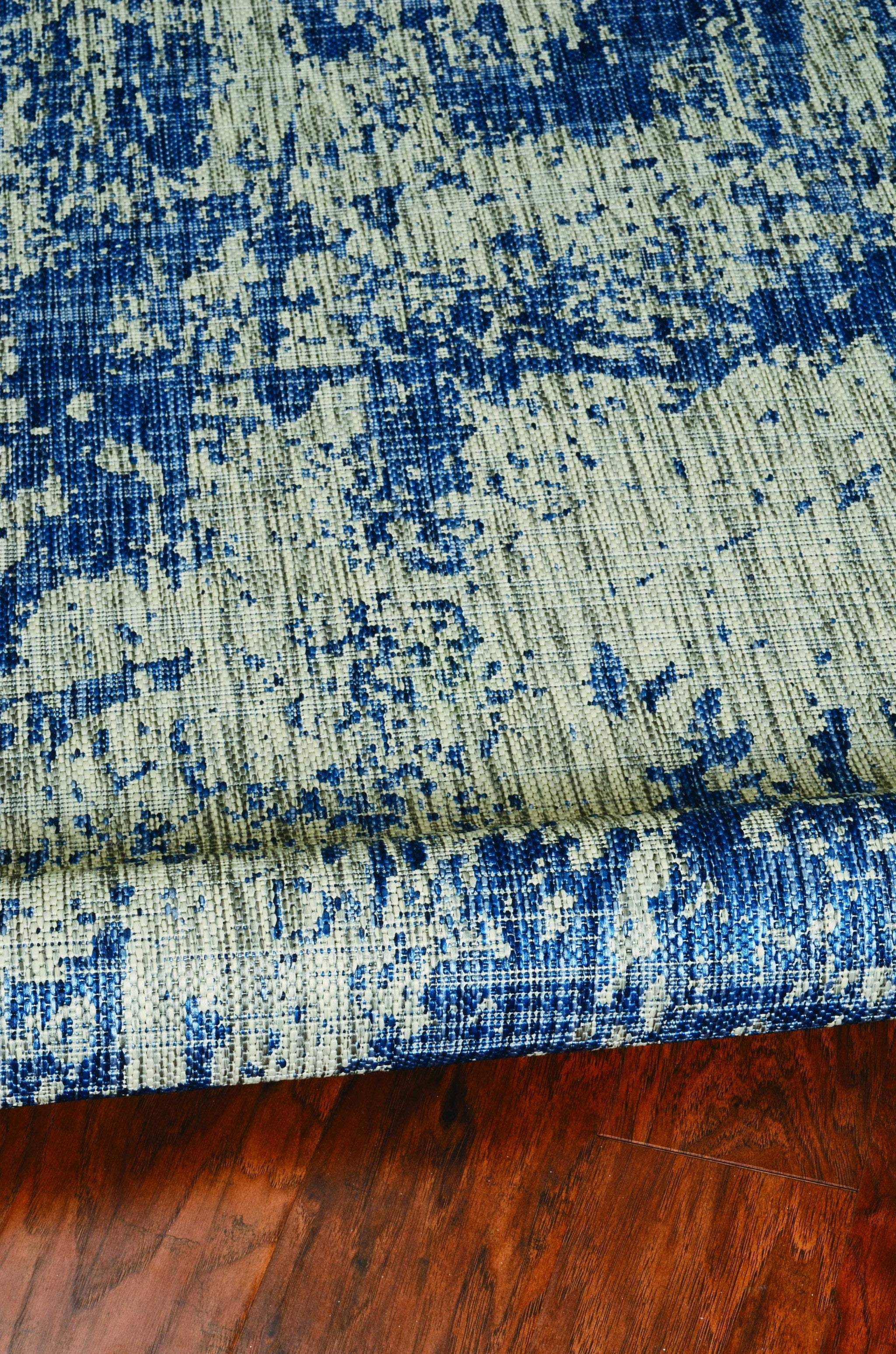 3' X 4' Blue Abstract Area Rug - Image 9