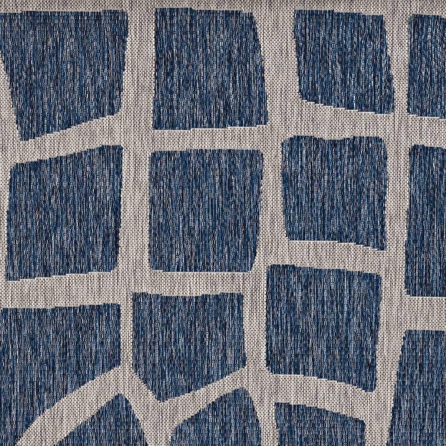 3' X 4' Blue and Gray Abstract Indoor Outdoor Area Rug - Image 8