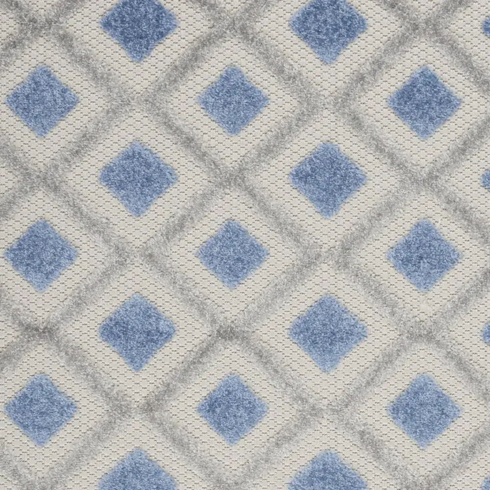3' X 4' Blue And Grey Gingham Non Skid Indoor Outdoor Area Rug - Image 7