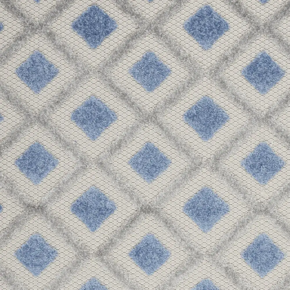 3' X 4' Blue And Grey Gingham Non Skid Indoor Outdoor Area Rug - Image 9