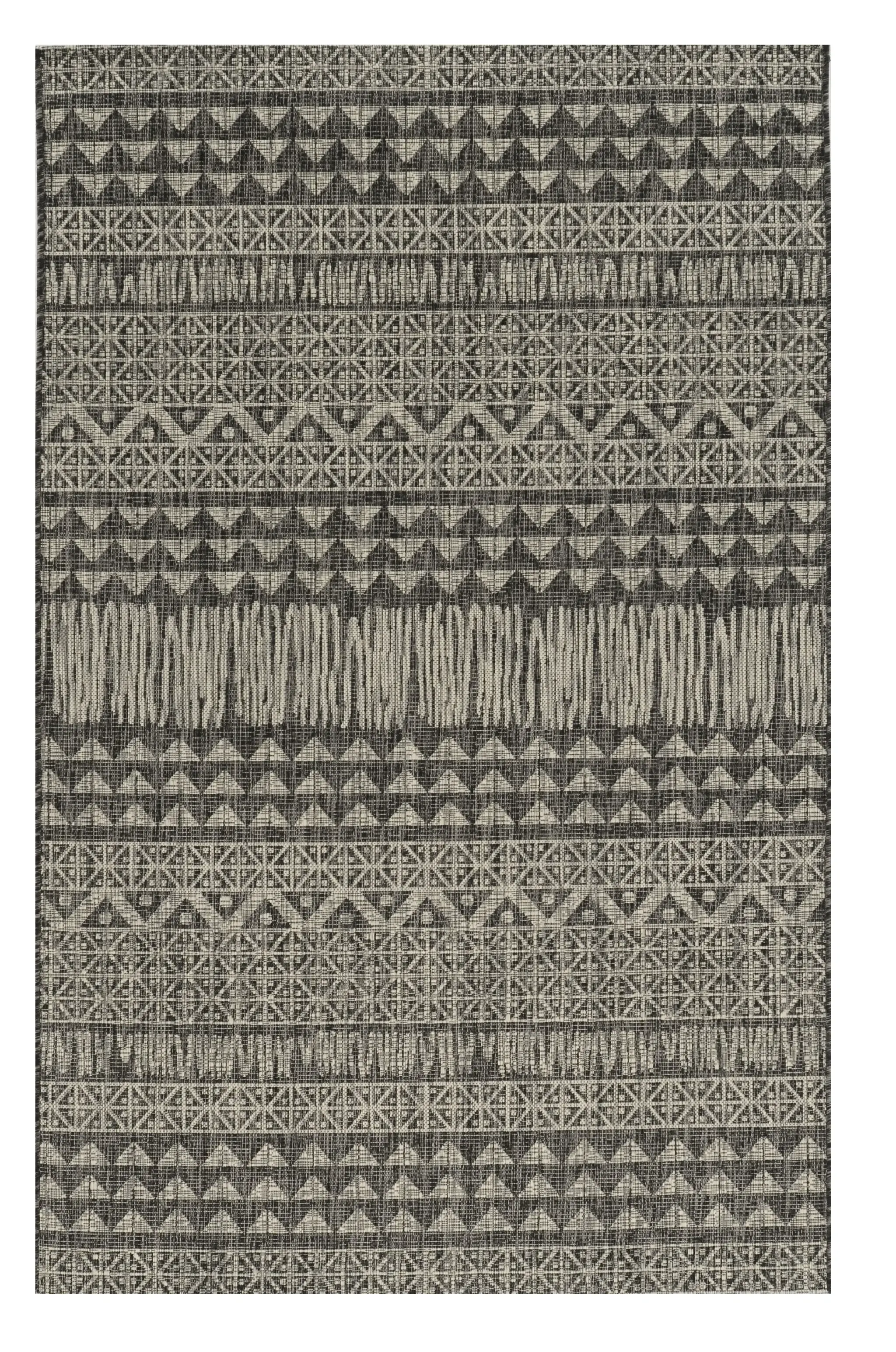 3' X 4' Charcoal Southwestern Indoor Outdoor Area Rug - Image 2