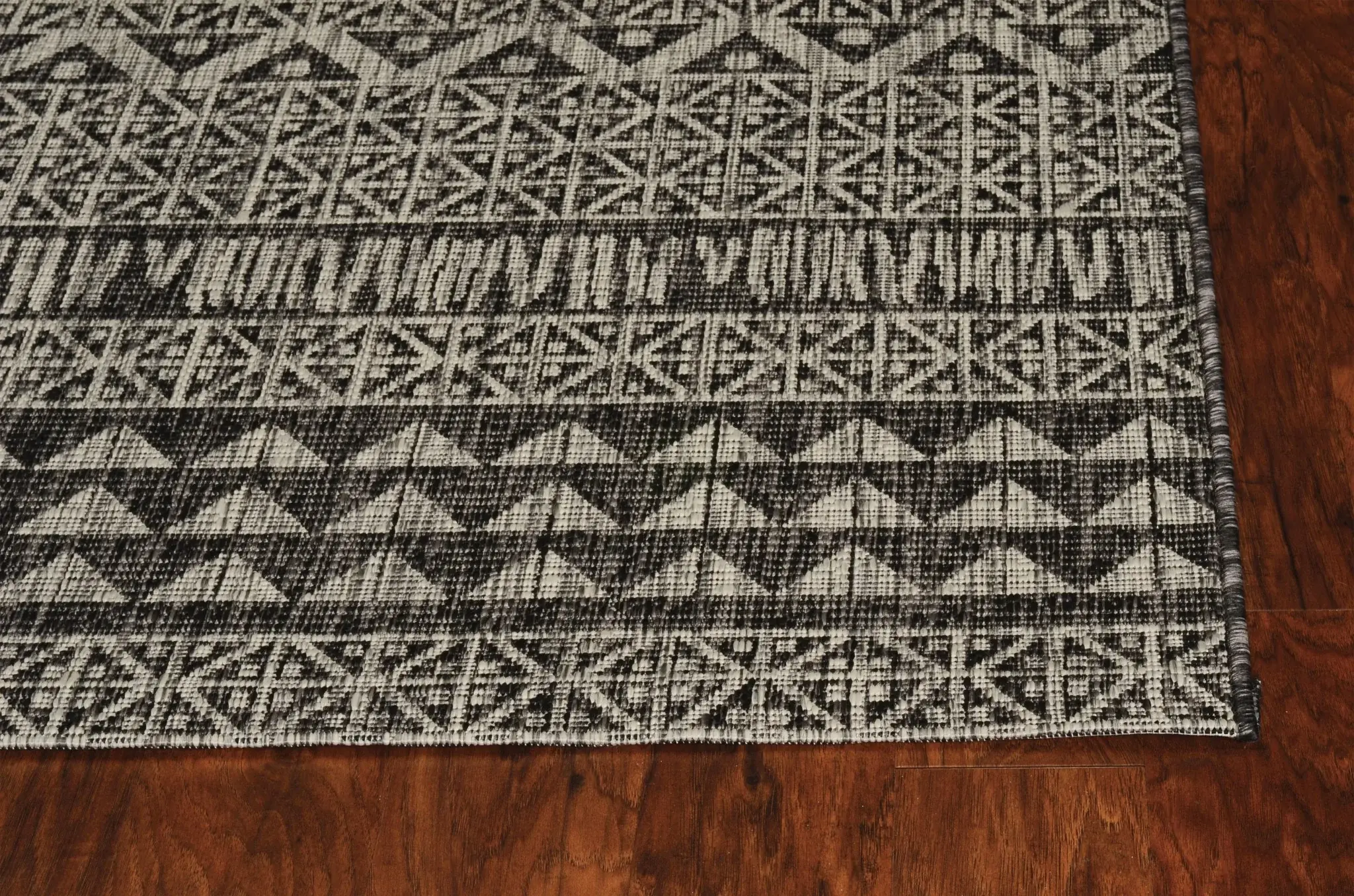 3' X 4' Charcoal Southwestern Indoor Outdoor Area Rug - Image 5