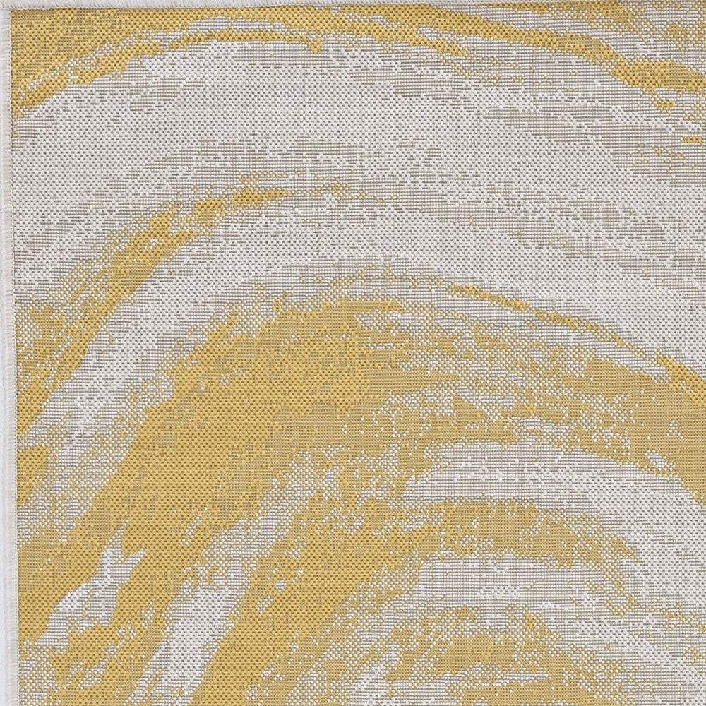 3' X 4' Gold and Ivory Abstract Area Rug - Image 6