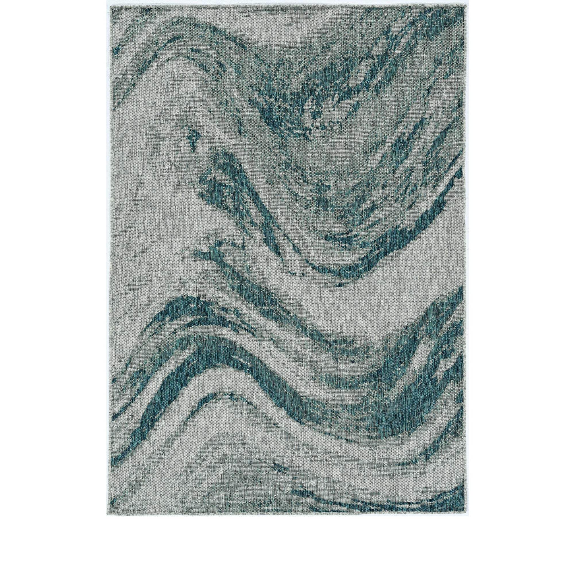 3' X 4' Gray Abstract Indoor Outdoor Area Rug - Image 2