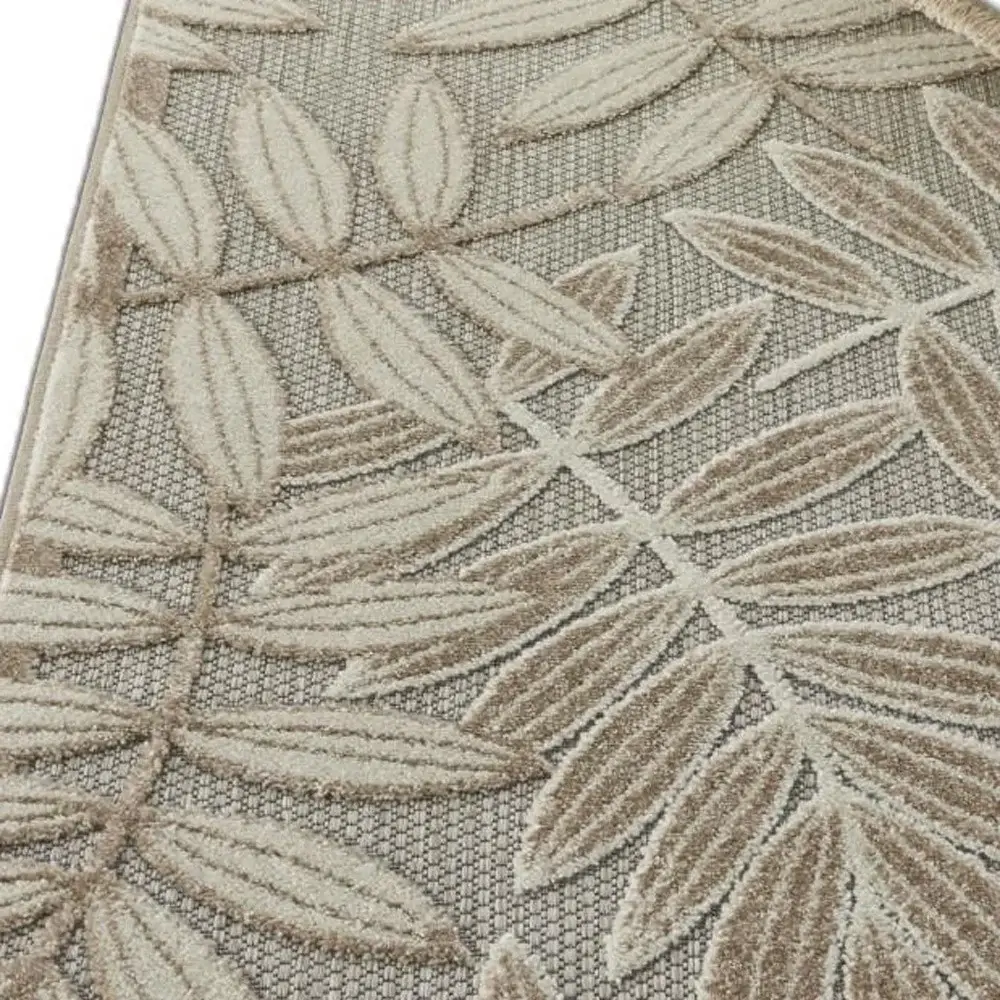 3' X 4' Gray And Ivory Floral Indoor Outdoor Area Rug - Image 2