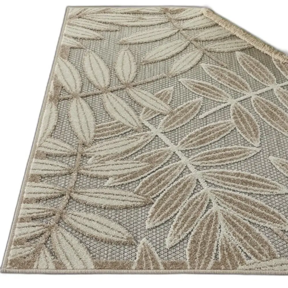 3' X 4' Gray And Ivory Floral Indoor Outdoor Area Rug - Image 3