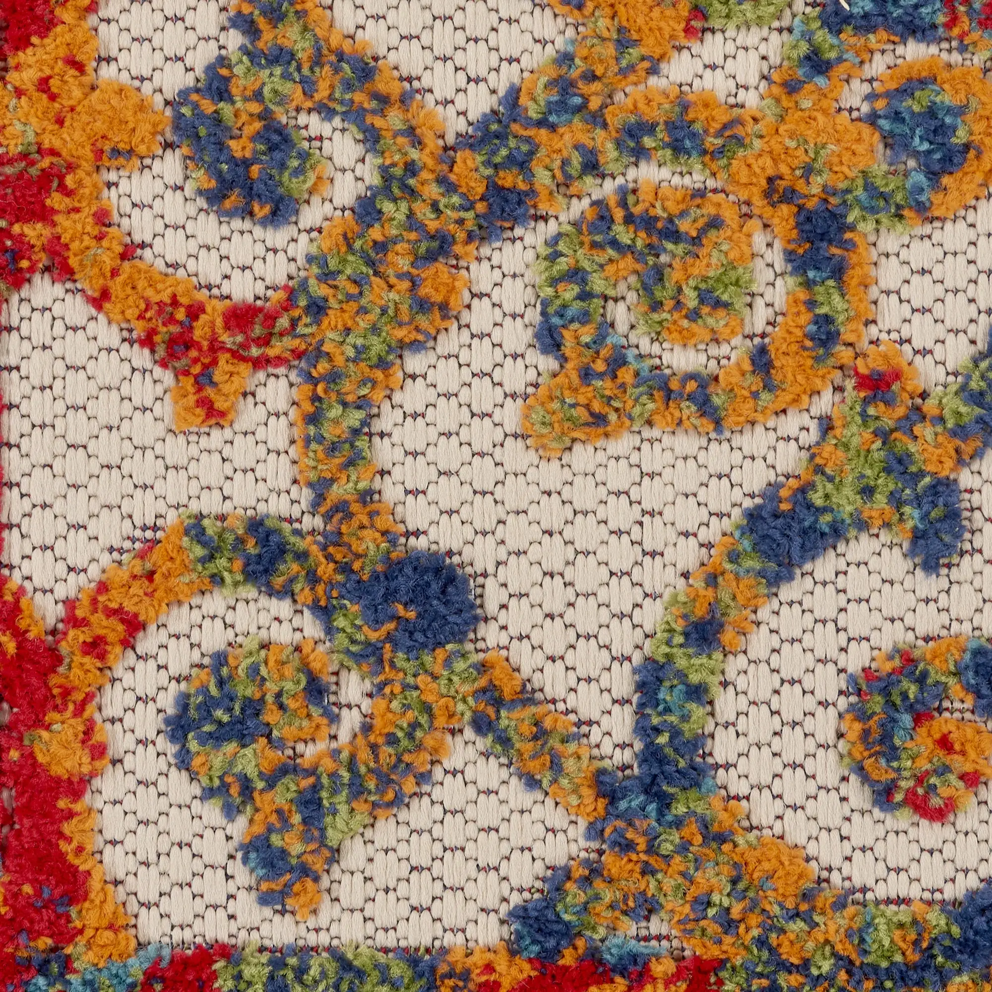 3' X 4' Ivory And Blue Floral Indoor Outdoor Area Rug - Image 3