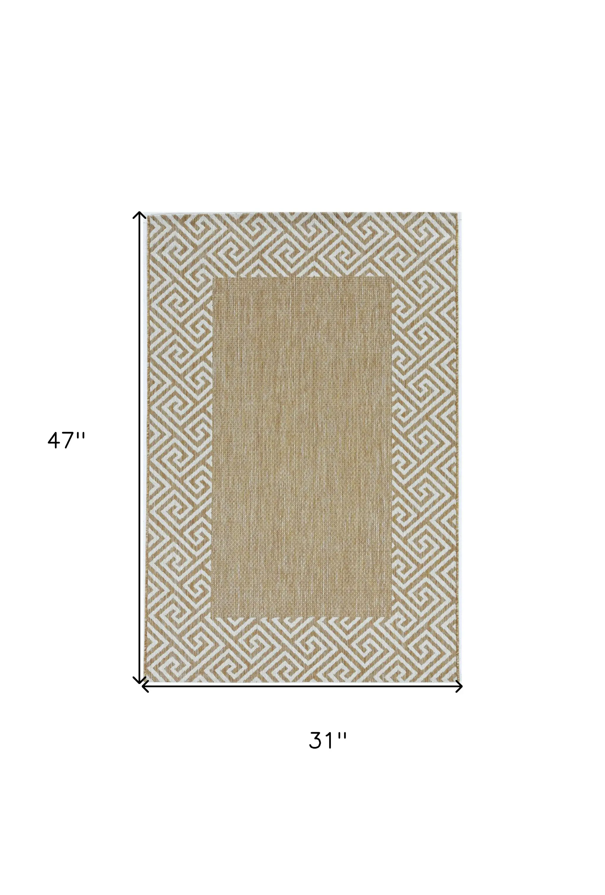 3' X 4' Natural Geometric Area Rug - Image 3
