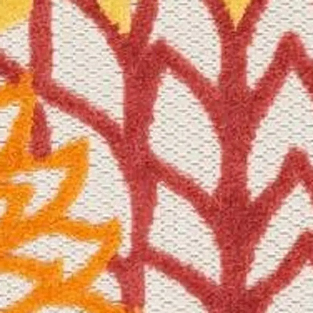 3' X 4' Red Floral Non Skid Indoor Outdoor Area Rug - Image 2
