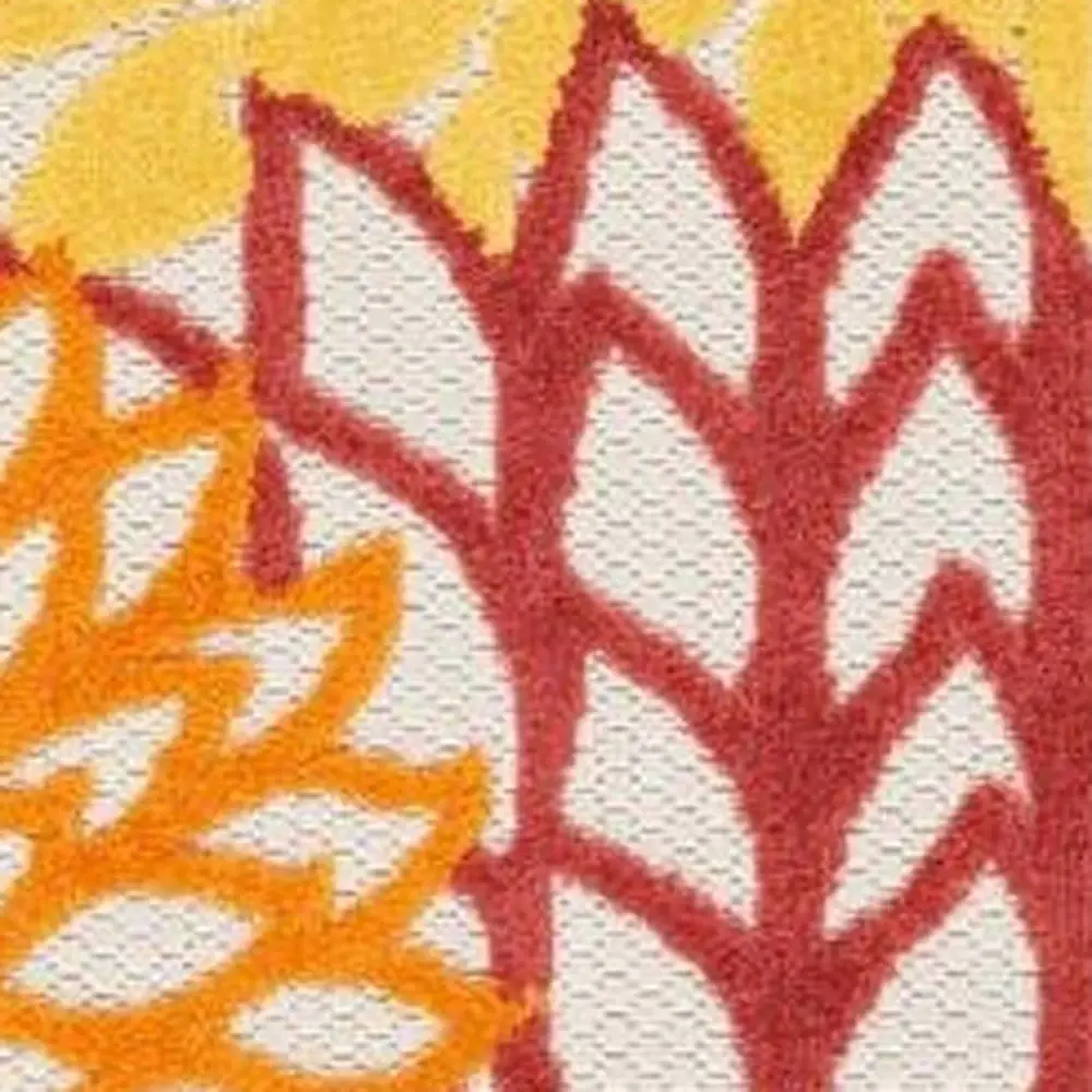3' X 4' Red Floral Non Skid Indoor Outdoor Area Rug - Image 3