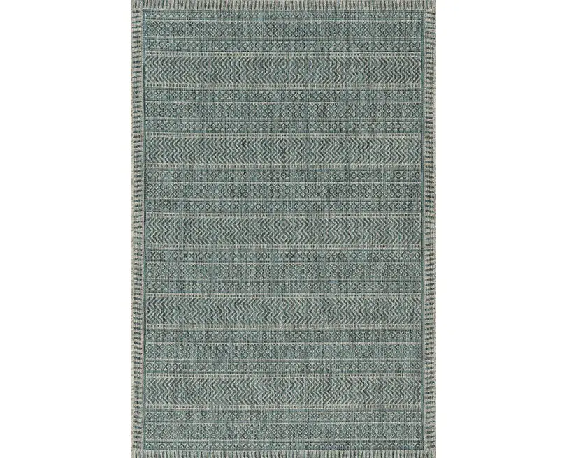 3' X 4' Teal Polypropylene Area Rug - Image 2