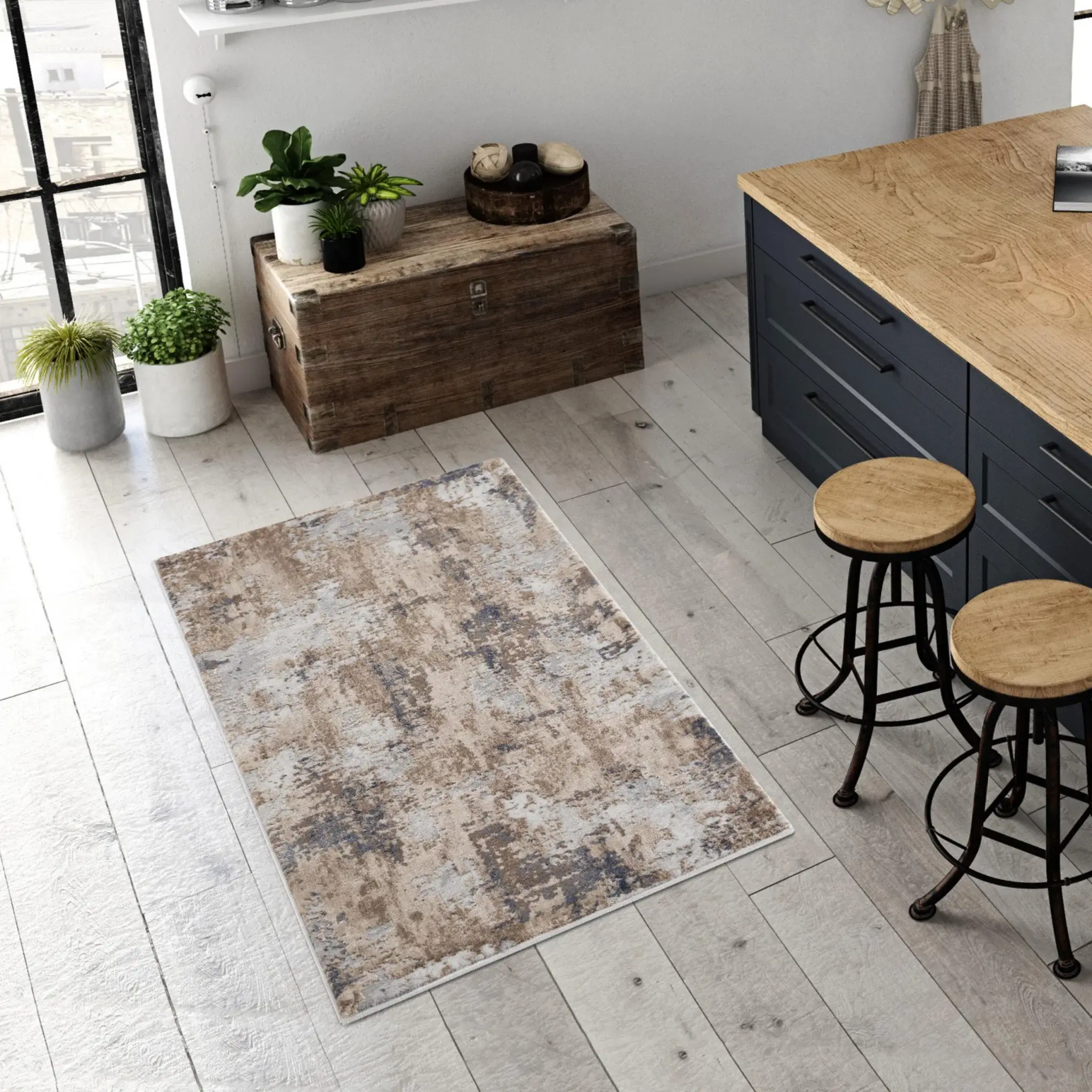 3' X 5' Beige Abstract Dhurrie Area Rug - Image 4