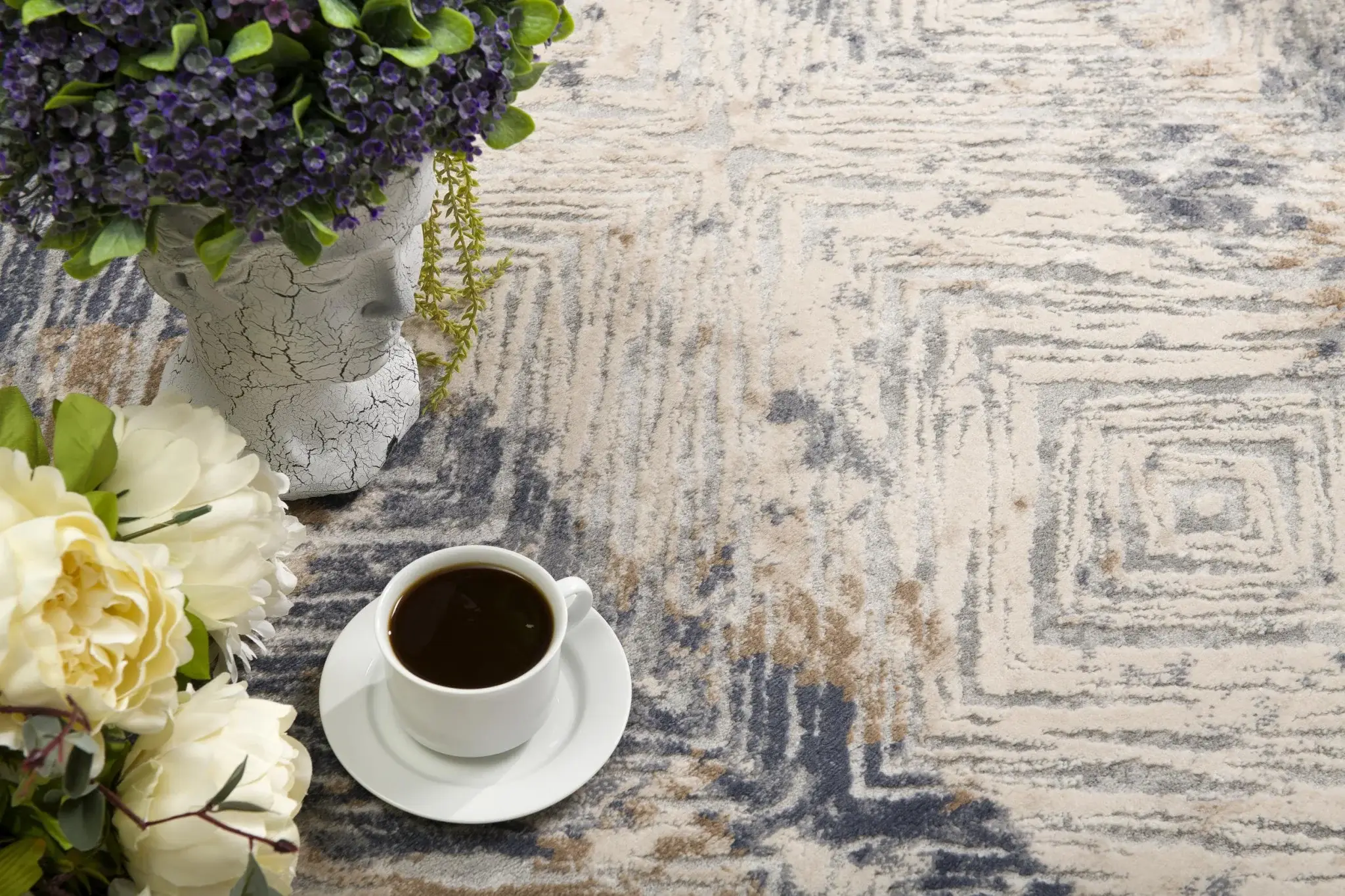 3' X 5' Beige Abstract Printed Area Rug - Image 6