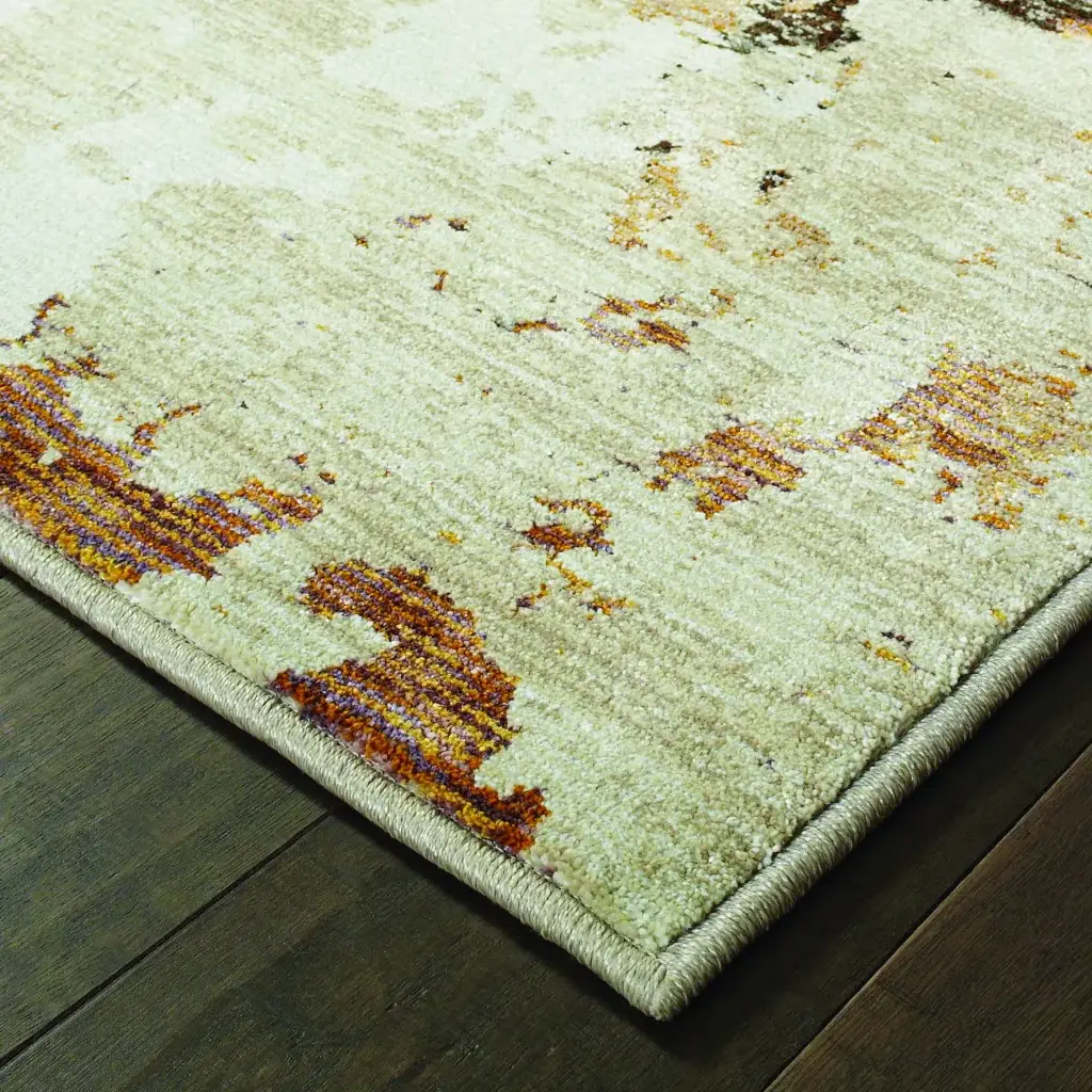 3' X 5' Beige and Black Power Loom Area Rug - Image 5