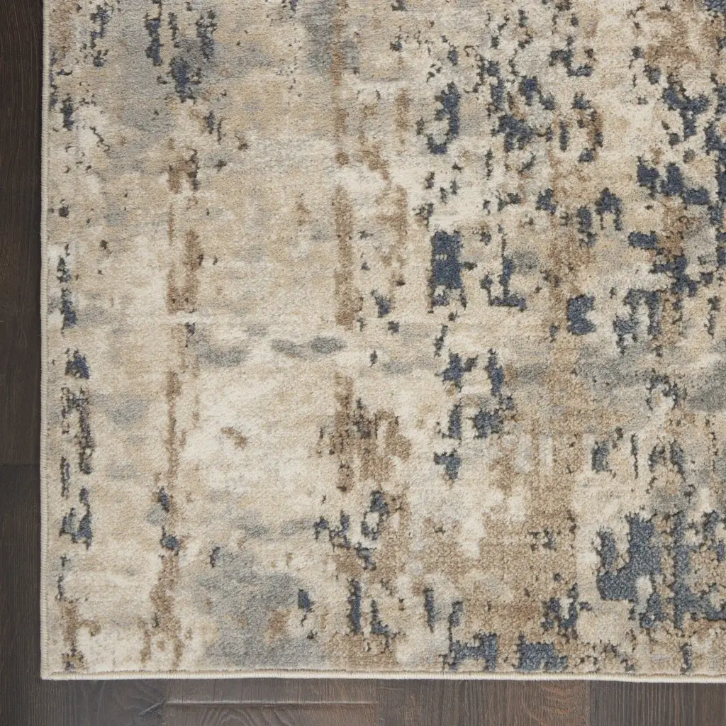 3' X 5' Beige And Grey Abstract Power Loom Non Skid Area Rug - Image 4