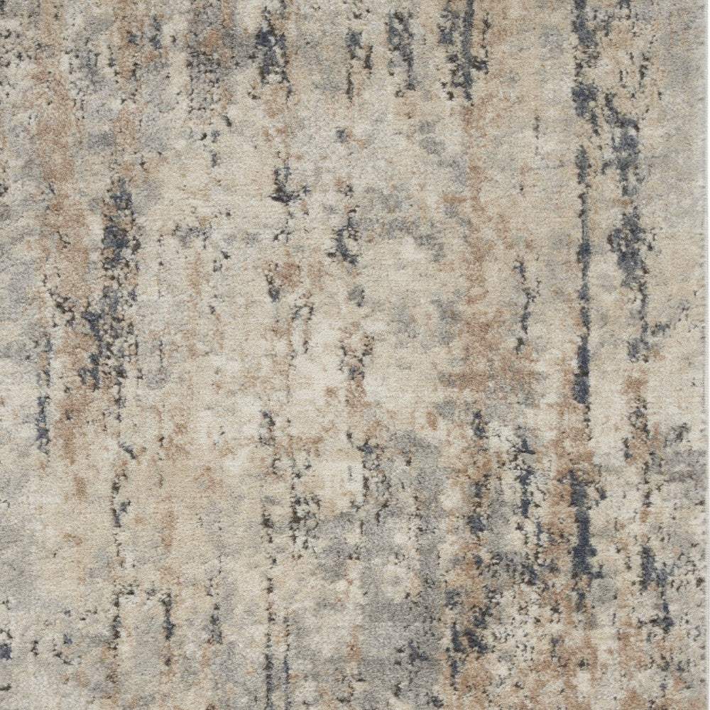 3' X 5' Beige And Grey Abstract Power Loom Non Skid Area Rug - Image 7