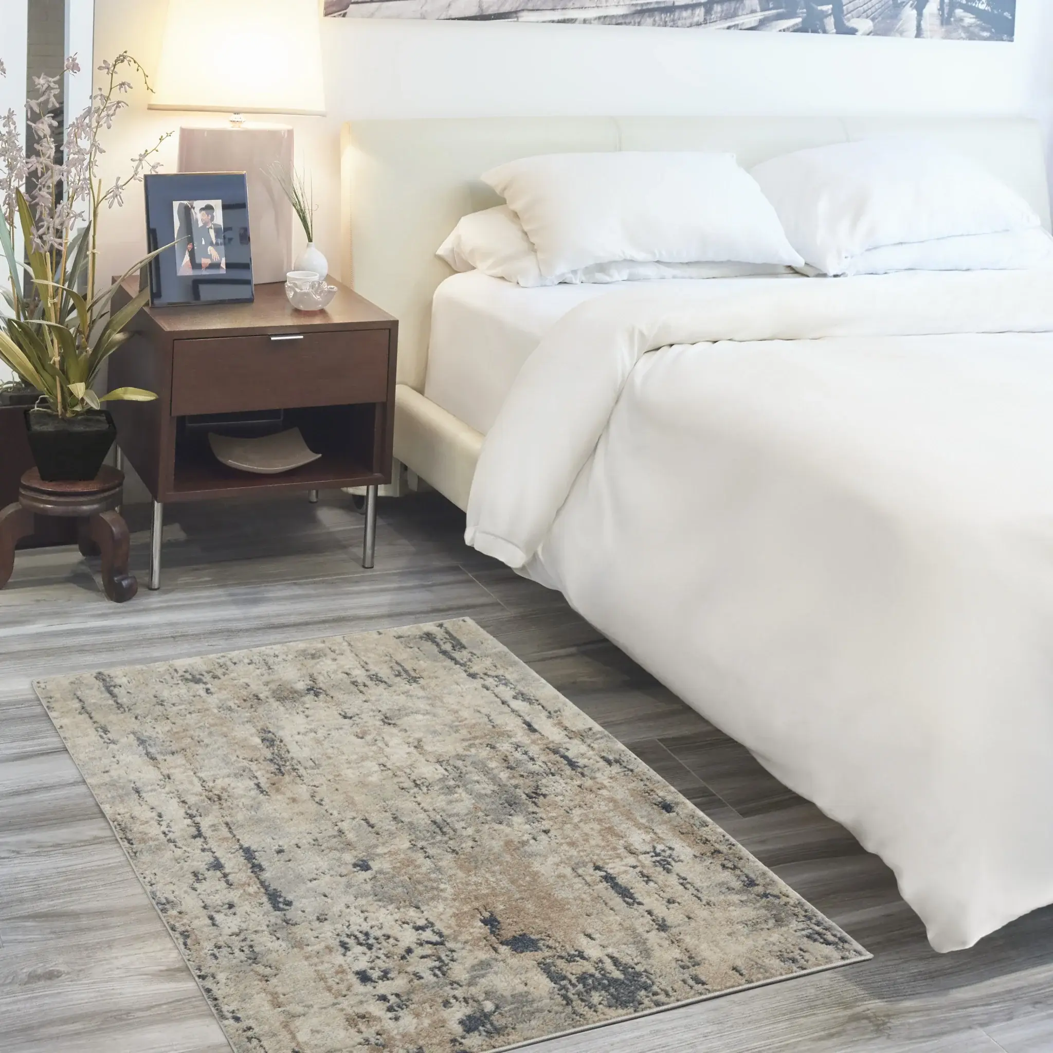 3' X 5' Beige And Grey Abstract Power Loom Non Skid Area Rug - Image 8