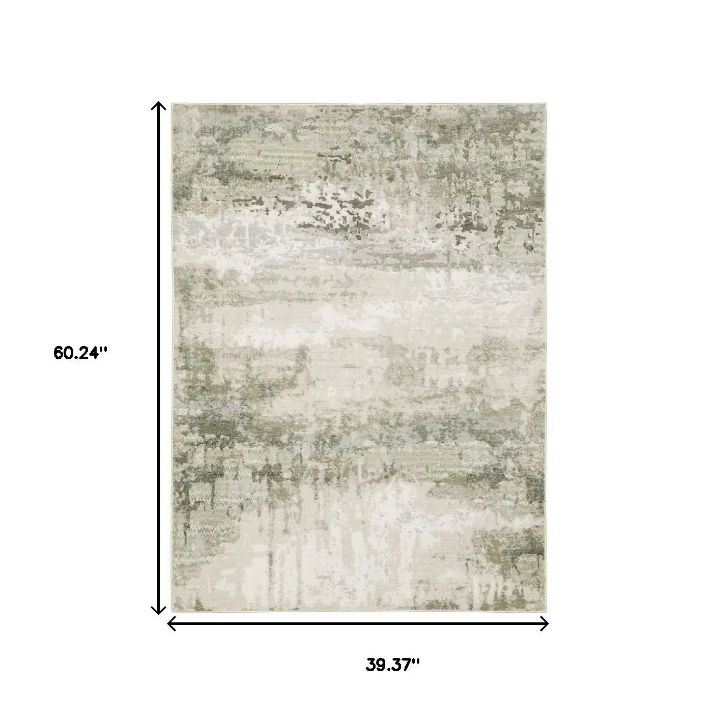 3' X 5' Beige Grey Brown And Sage Green Abstract Power Loom Stain Resistant Area Rug - Image 3