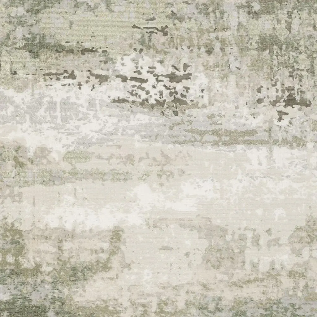 3' X 5' Beige Grey Brown And Sage Green Abstract Power Loom Stain Resistant Area Rug - Image 4