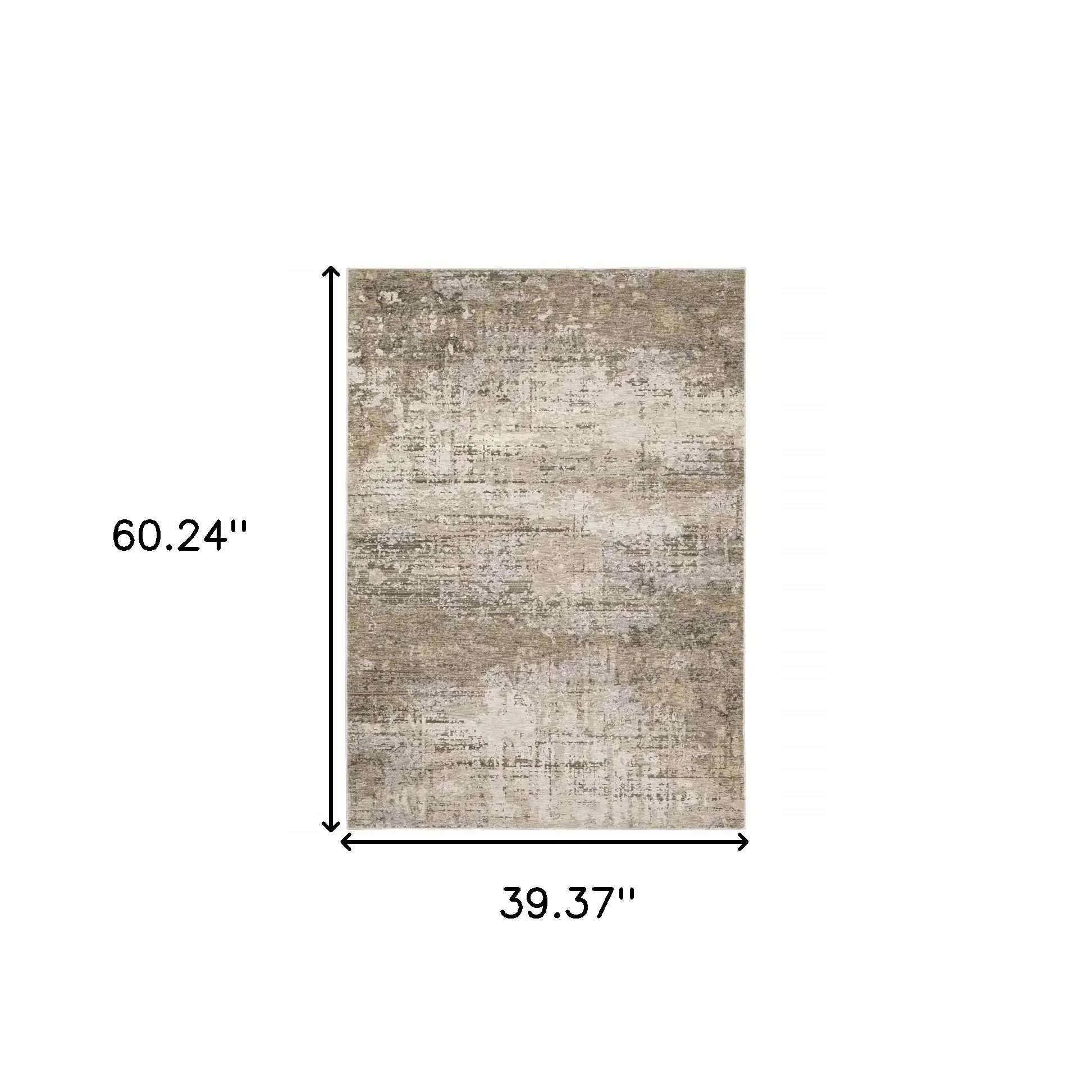 3' X 5' Beige Grey Ivory Tan And Brown Abstract Power Loom Stain Resistant Area Rug - Image 3