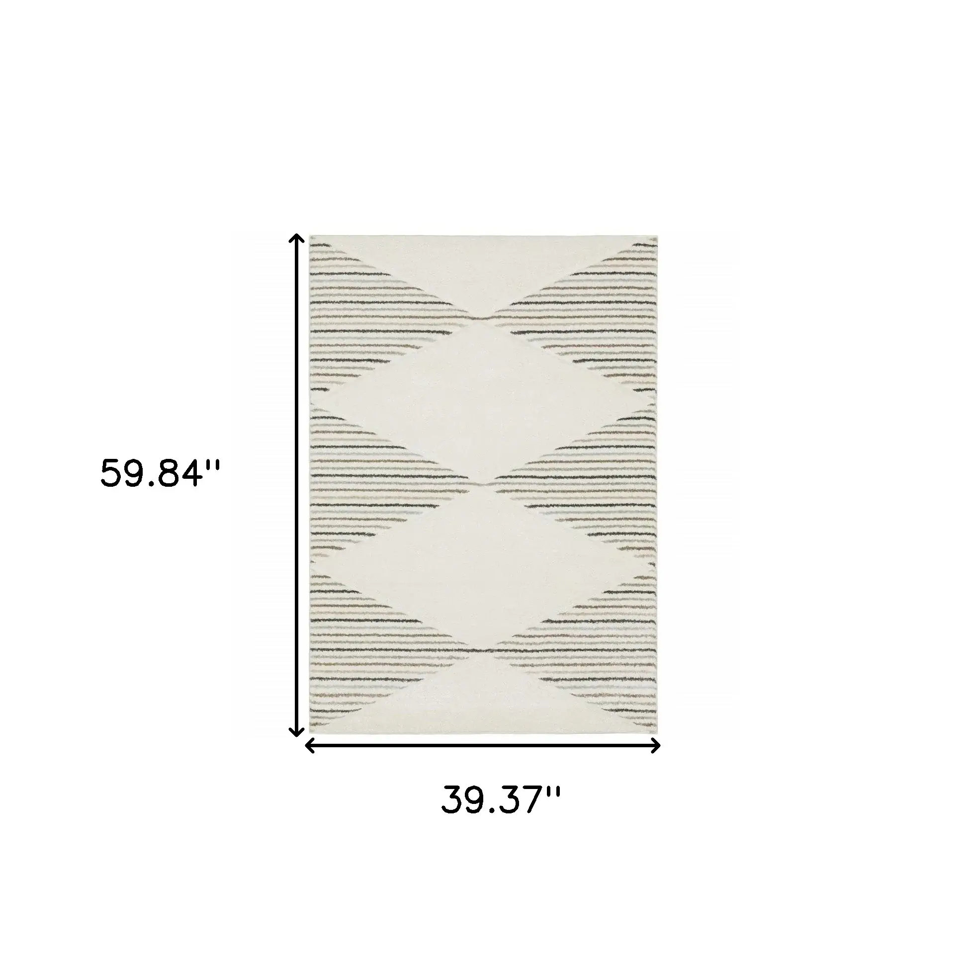 3' X 5' Beige Grey Sage Green Pale Blue Brown And Charcoal Geometric Power Loom Stain Resistant Area Rug - Image 3