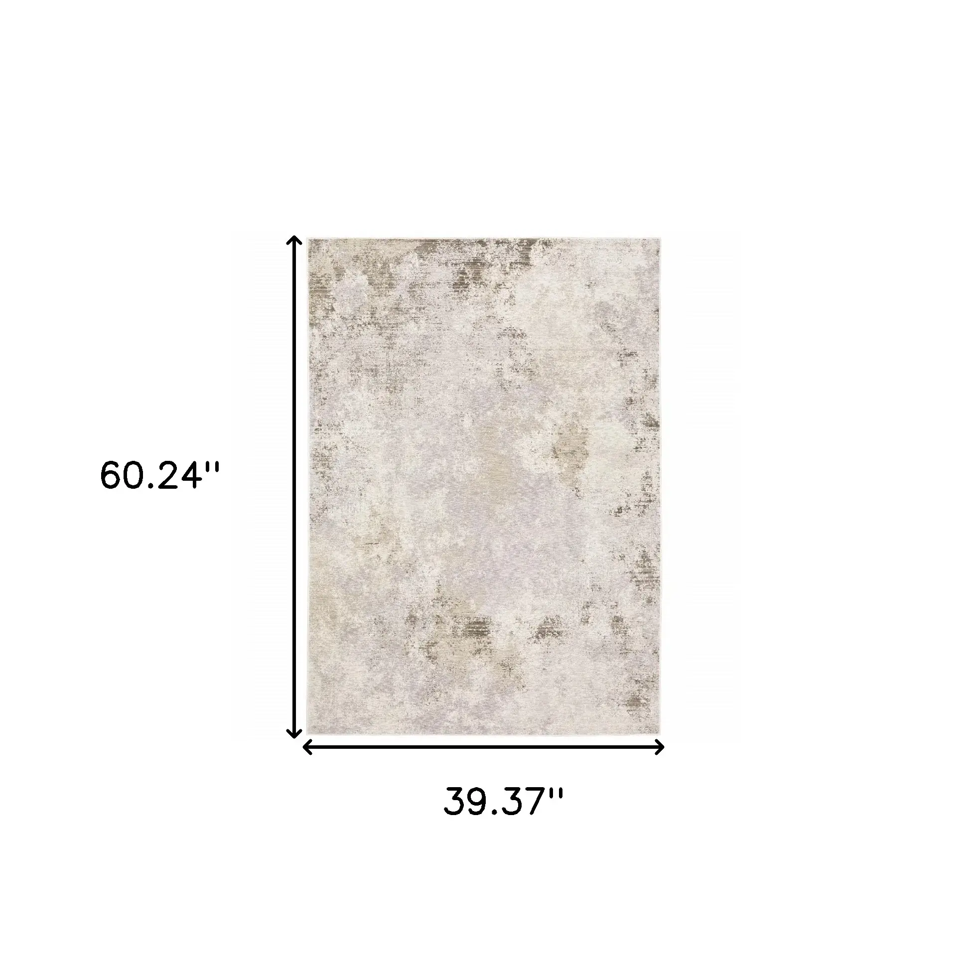 3' X 5' Beige Ivory Tan Grey And Brown Abstract Power Loom Stain Resistant Area Rug - Image 3