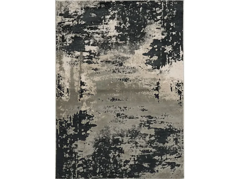 3' X 5' Black and Silver Abstract Area Rug - Image 2