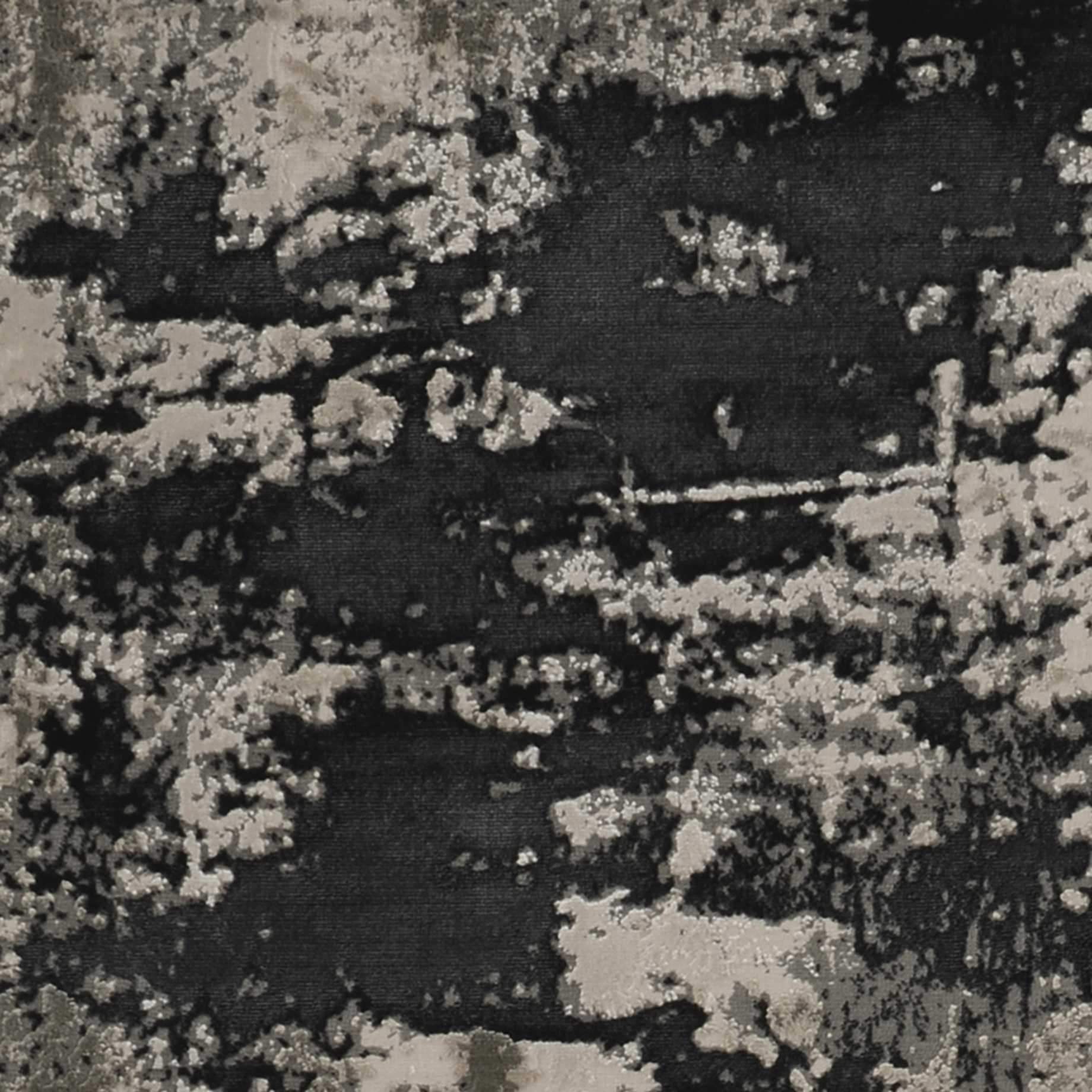 3' X 5' Black and Silver Abstract Area Rug - Image 9