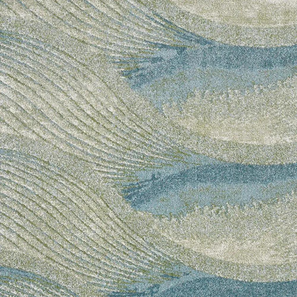3' X 5' Blue Abstract Area Rug - Image 2