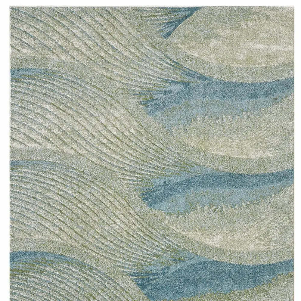 3' X 5' Blue Abstract Area Rug - Image 3