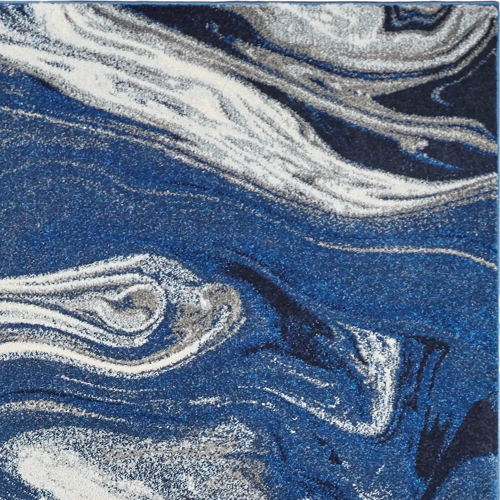 3' X 5' Blue Abstract Waves Area Rug - Image 4