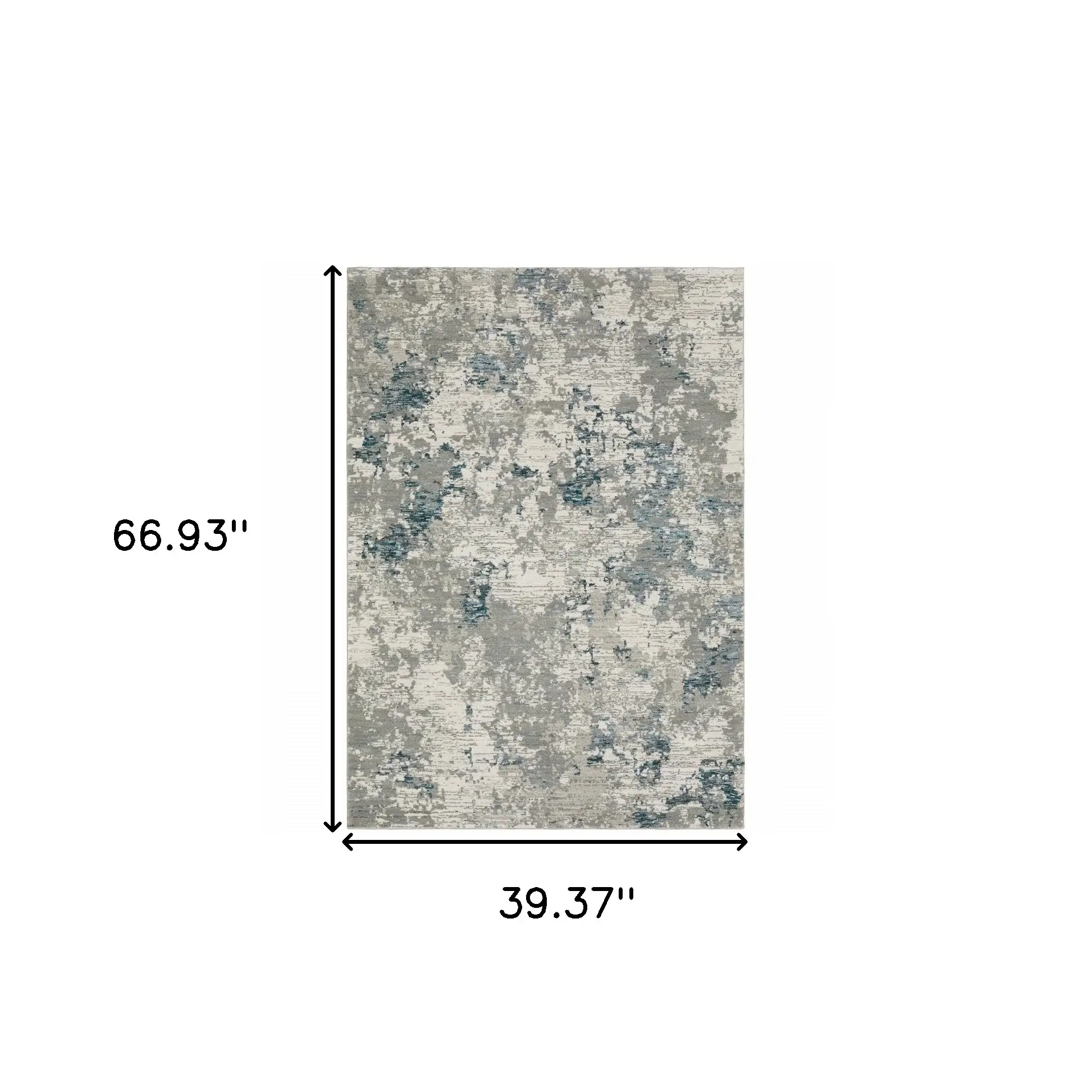 3' X 5' Blue and Beige Abstract Power Loom Area Rug - Image 3