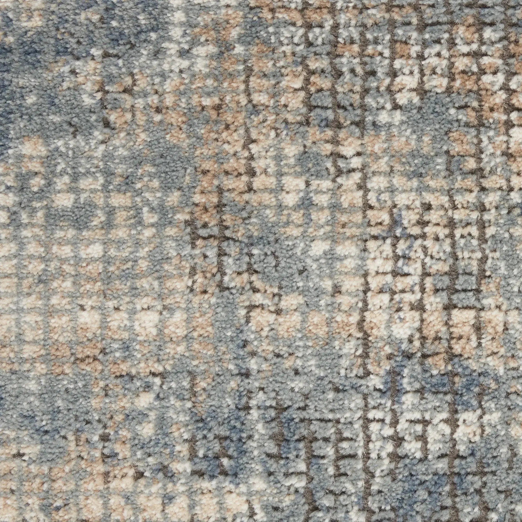 3' X 5' Blue And Beige Abstract Power Loom Distressed Non Skid Area Rug - Image 9