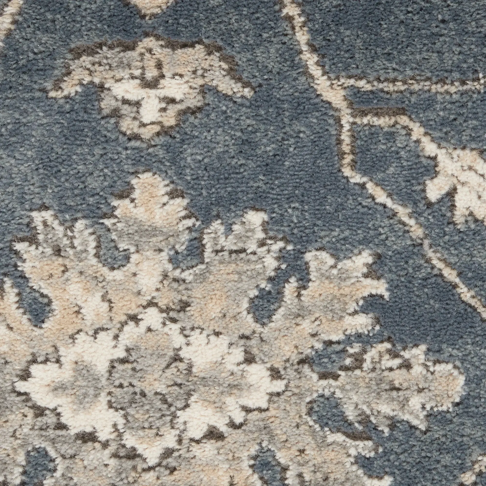 3' X 5' Blue And Beige Oriental Power Loom Non Skid Area Rug - Image 3