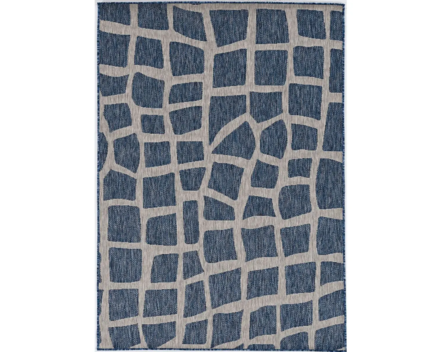 3' X 5' Blue and Gray Abstract Indoor Outdoor Area Rug - Image 2